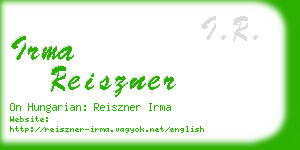 irma reiszner business card